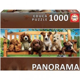 Puzzle 1000 Perritos En El Banco Panorama