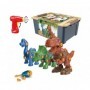 Pack De 3 Dinosaurios Con Destornillador Manual Y Electrico