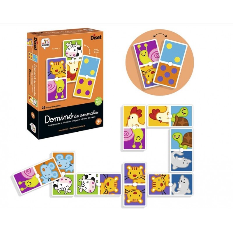 Domino Fotografico Animals Diset - Gioco Educativo Con Carte Fronte/Retro Per Bambini