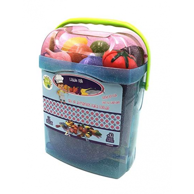 Set Alimentos De Cortar 55 Piezas Cubo Transpor 8409