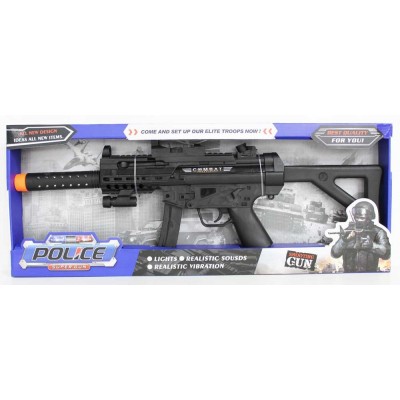 Ametralladora Policia Luces Y Sonido
