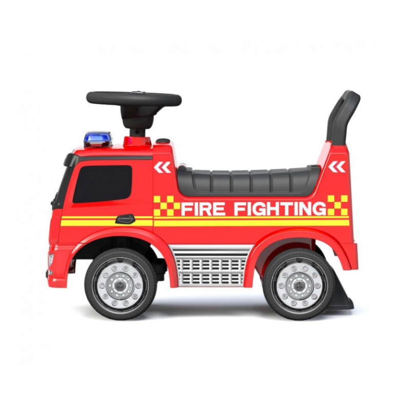 COSTWAY Camión De Bomberos Correpasillos Para Niños – Licencia Mercedes-Benz, Música, Bocina Y Almacén Oculto, Hasta 23 Kg