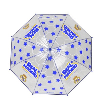 Real Madrid Paraguas Manual Infantil 48cm Transparente