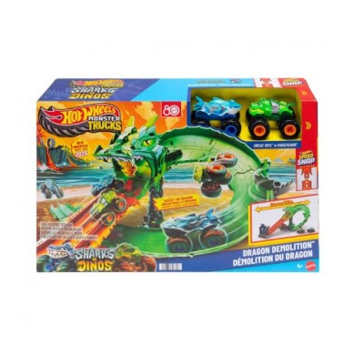 Monster Trucks Pista Destrucción Del Dragón Mattel