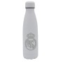 Real Madrid Botella Blanca con Plata Rubberizada de Doble Pared