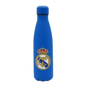 Real Madrid Botella Azul con Color Rubberizada de Doble Pared