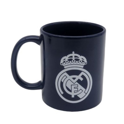 Real Madrid Taza Cerámica Azul con Escudo Blanco en Caja