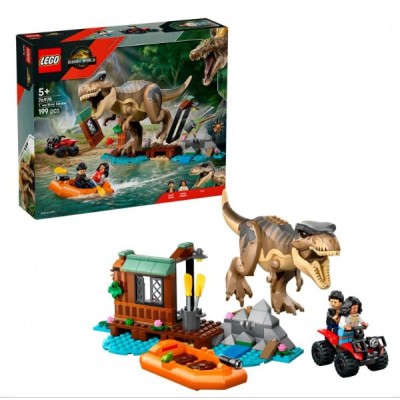 Huída Por El Río Y Caza T.Rex Jurassic World Lego