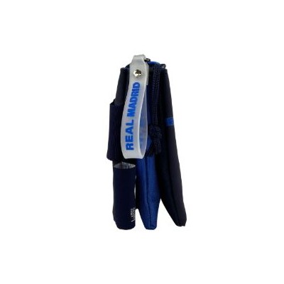 Real Madrid Portatodo Triple Negro y Azul de 12x22x3 cm