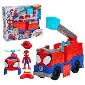 Spidey Rescue-Webs Camión de Bomberos con Figura y Sonidos