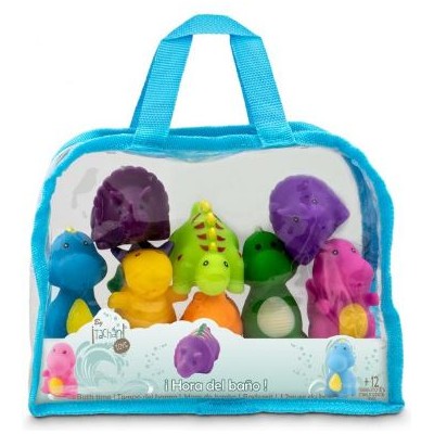 Bolsa Figuras De Baño Dinosaurios X8 Tachan